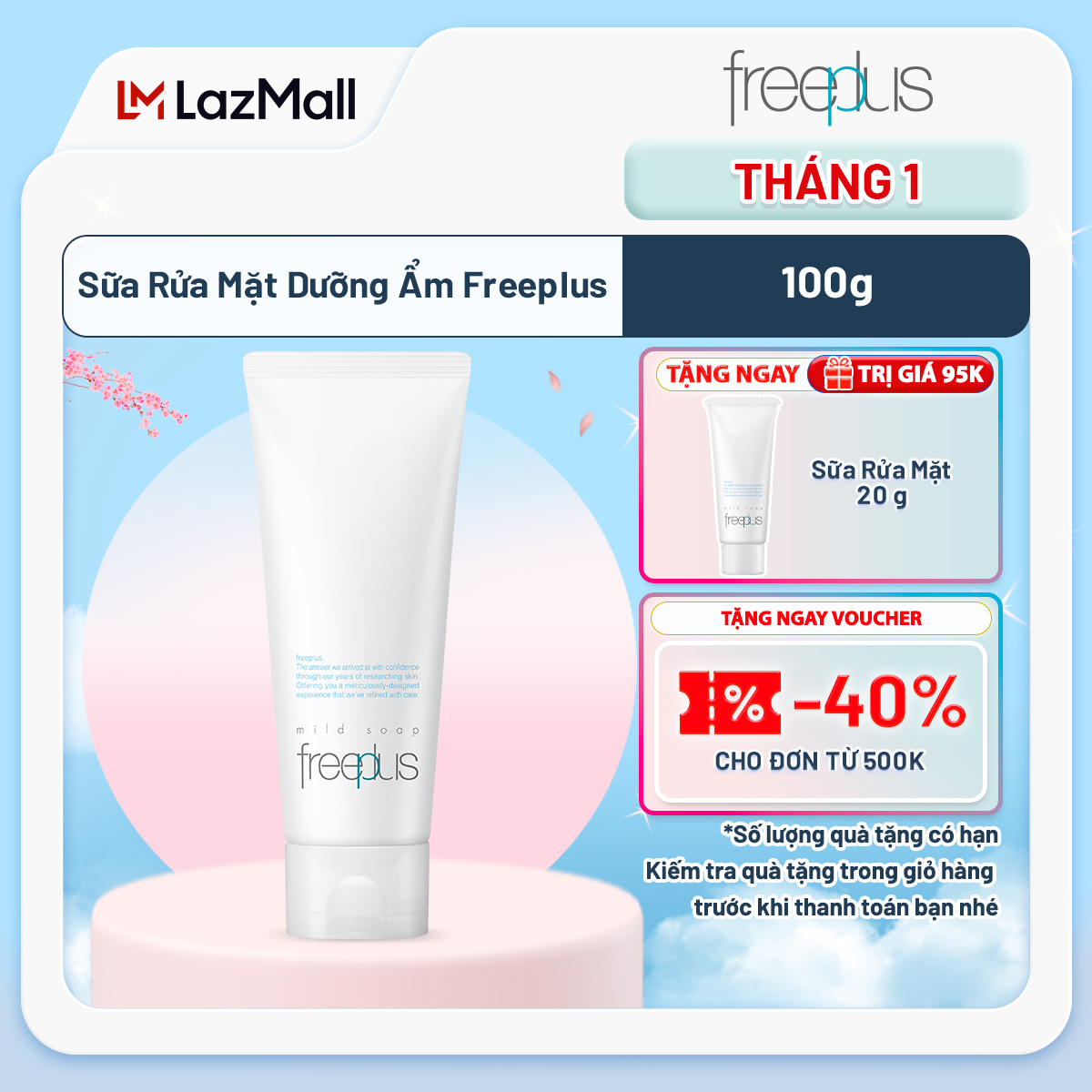 Sữa Rửa Mặt Dưỡng Ẩm Freeplus 100g