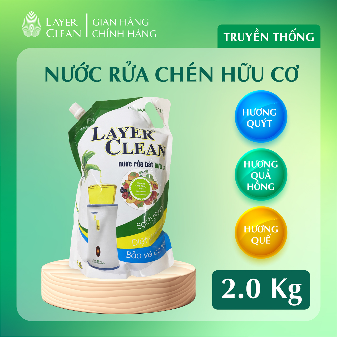 Nước rửa chén bát hữu cơ Layer clean