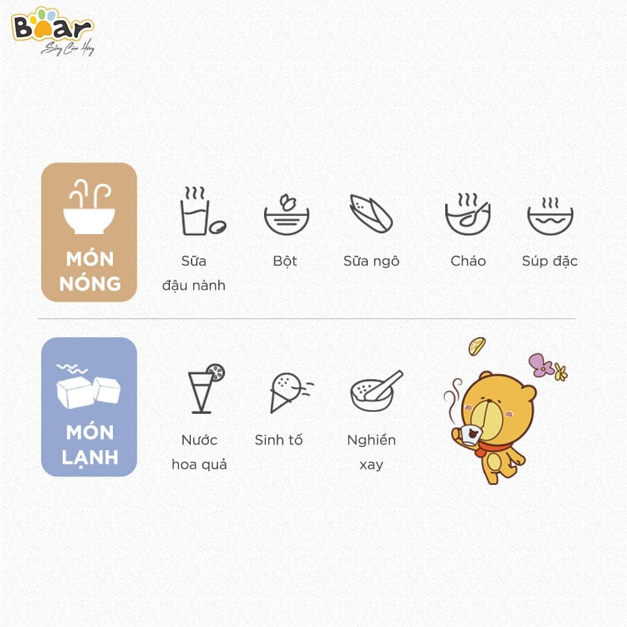 Máy Làm Sữa Hạt Bear PBJ-B10U5 - BH 1 năm