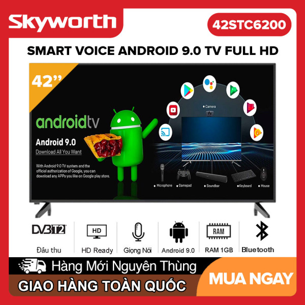 Bảng giá Smart Voice Tivi Skyworth 42 inch Full HD - Model 42STC6200 Android 9.0, Điều khiển giọng nói, Bluetooth, Wifi, DVB-T2, Dolby MS12, Chromecast built-in, Ram 1GB, Rom 8GB, (Miễn phí 2 năm VIP Clip TV, FPT Play), Tivi Giá Rẻ - Bảo Hành 2 Năm