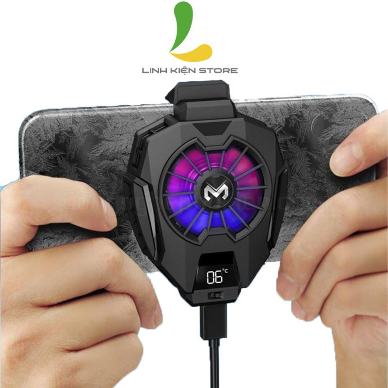 MEMO DL05 - Quạt tản nhiệt điện thoại - Siêu lạnh, hiển thị nhiệt độ, LED RGB, Kẹp thu vào 2 chiều