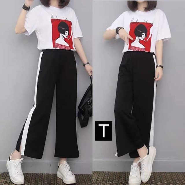 Quần ống một sọc xẻ gấu DTR0220