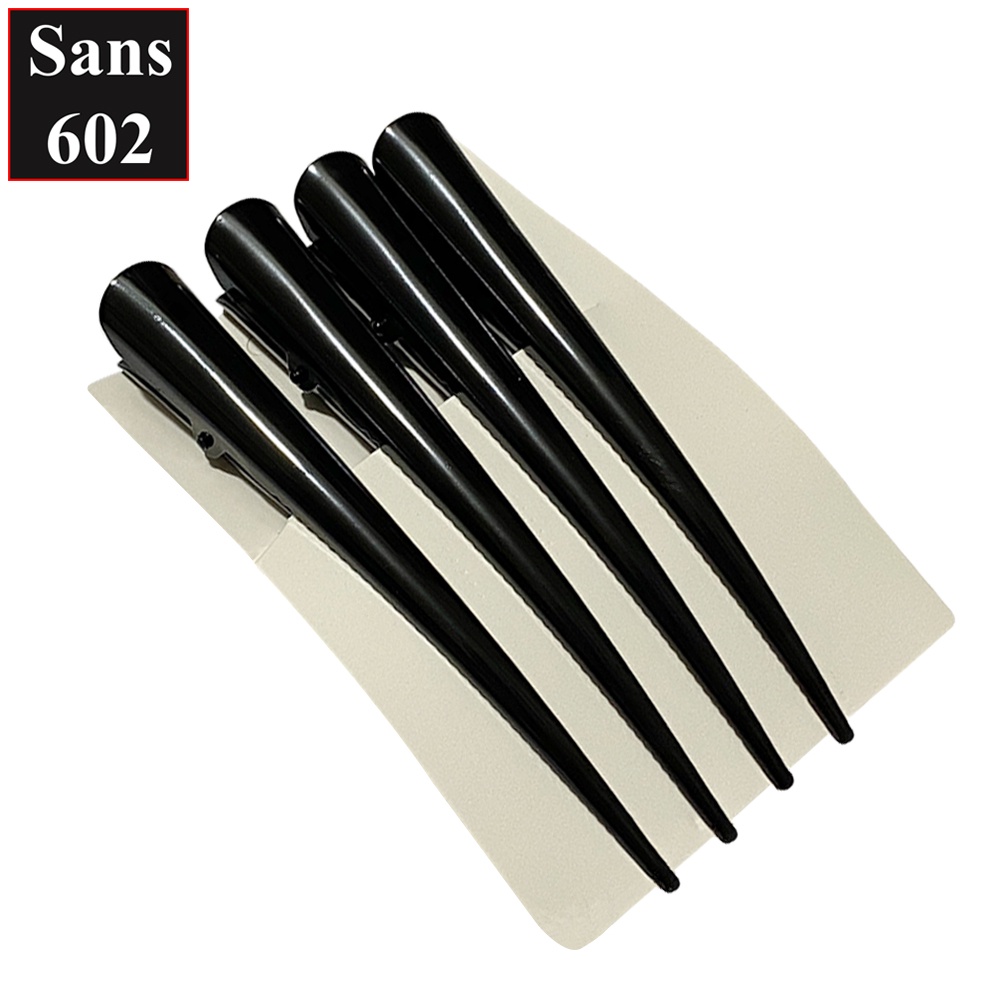 Kẹp mỏ vịt làm tóc kim loại Combo 4 cái Sans602 phụ kiện giữ chia cố định inox sắt lớn cỡ to lớn 13cm nhiều màu