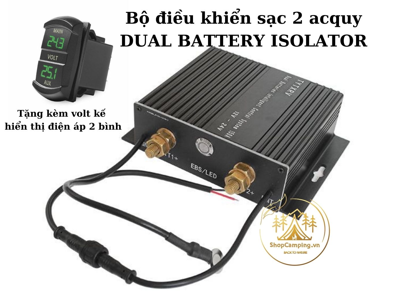 [HCM]Bộ điều khiển sạc 2 &aacutec quy xe hơi th&ocircng minh12V/24V 150 AMP DUAL BATTERY ISOLATOR W/DUAL BATTERY KIT