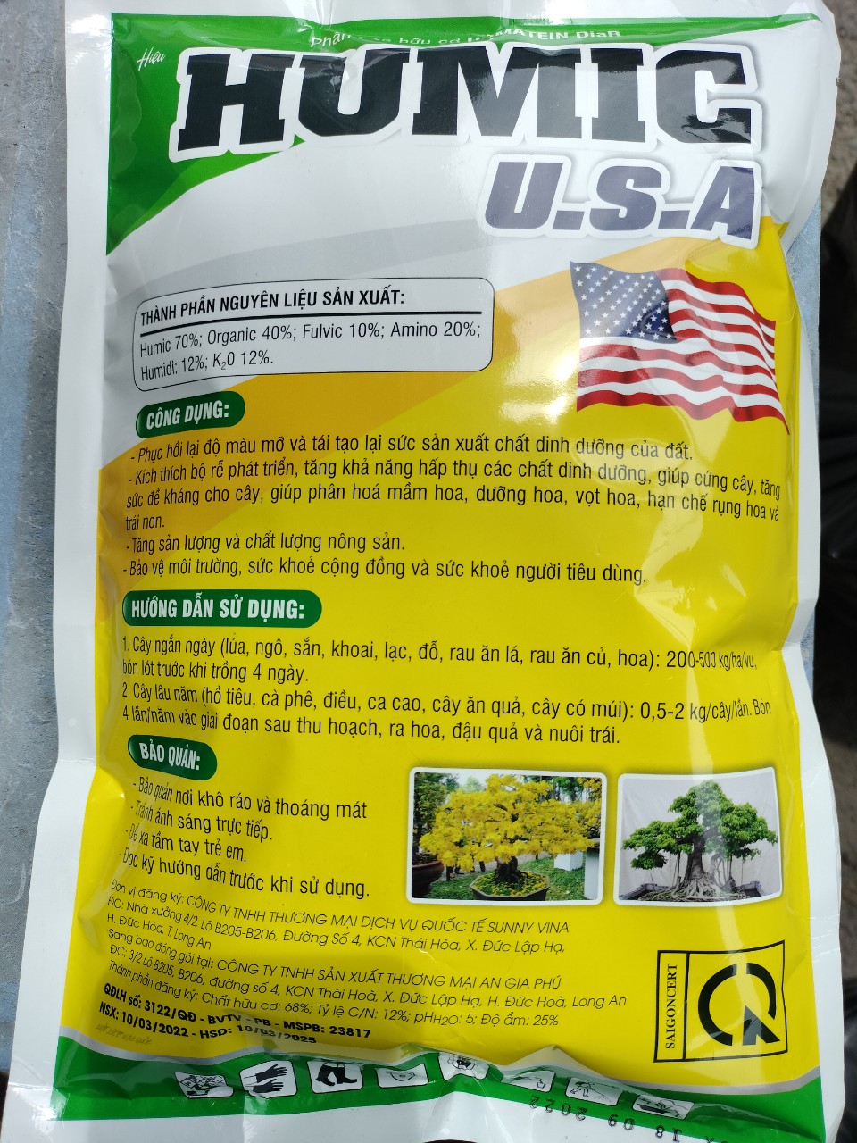 Phân bón humic bón gốc Bình Điền gói 1kg