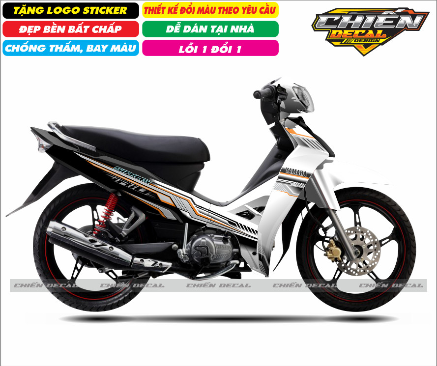Tem rời xe sirius RC 110cc - 50cc mẫu tem mới RICE (tem 3 lớp cao cấp)