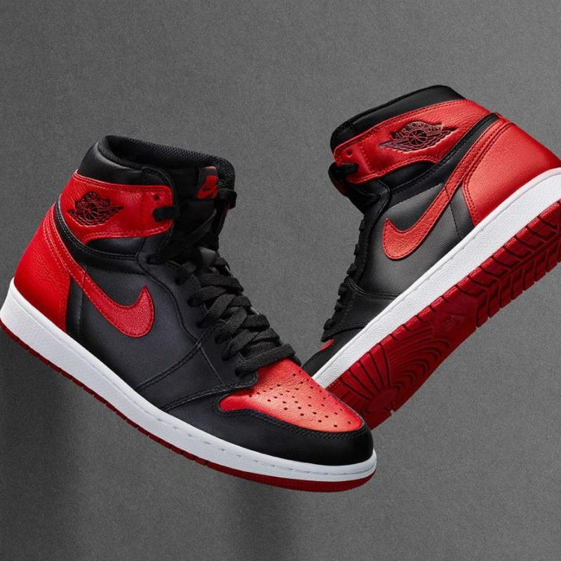 Giày Sneaker Ai.r J0rdan 1 High Bred Toe( JD1 đen đỏ )
