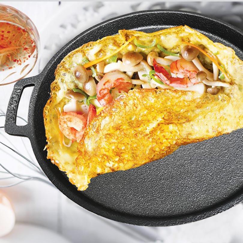 Chảo gang chống dính đổ bánh xèo , Bò Bít Tết Dragon 22cm - Fourtech