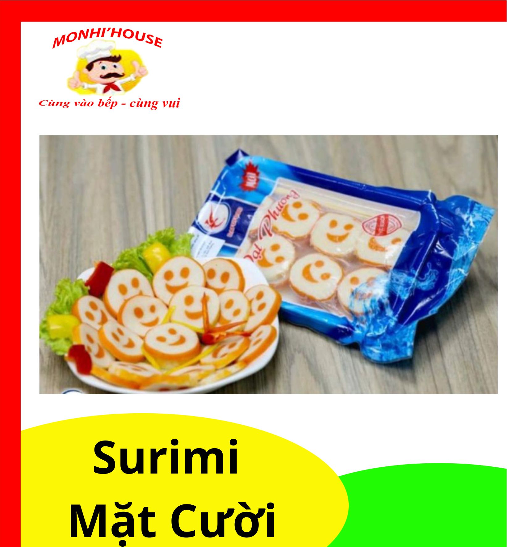 Gói 400g miếng thả lẩu mặt cười surimi