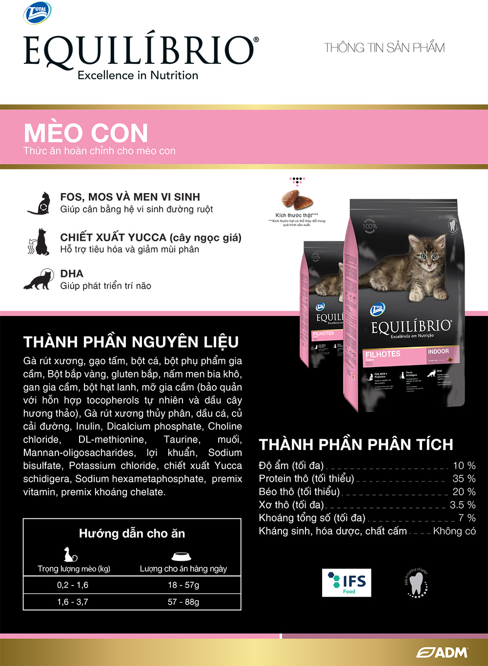 [1.5kg] Thức Ăn Hạt Cho Mèo Equilibrio