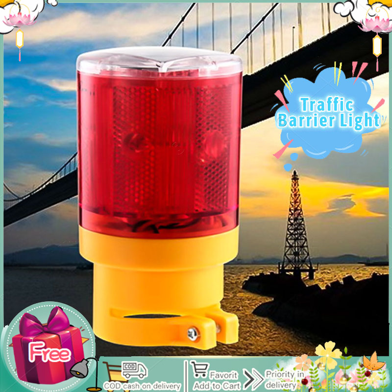 LP Solar Powered LED Traffic Strobe Warning Lights Flicker Beacon Road Barricade Construction Sign Lamp