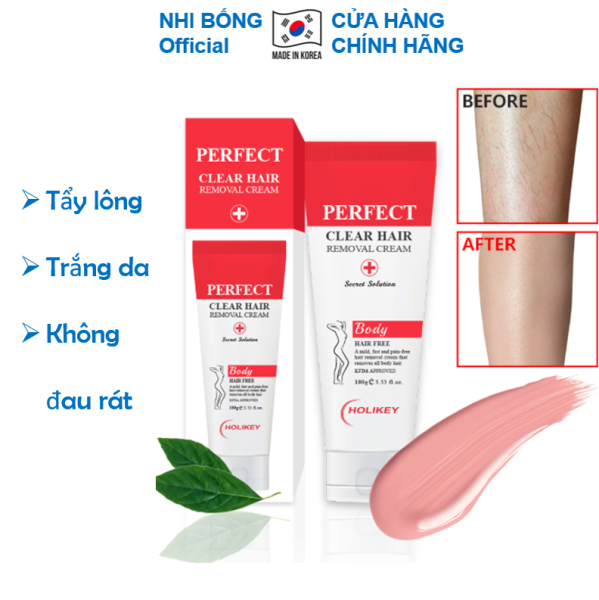Kem tẩy lông - Tẩy lông Holikey Perfect Clear Hair Removal Cream Hàn Quốc 100ml [ Hàng Nhập Khẩu Hàn Quốc ] nhập khẩu