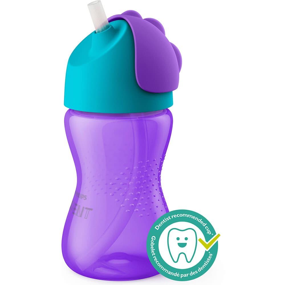 Set 2 bình tập uống nước cho bé Philips Avent 300ml (Purple, Pink) - MỸ