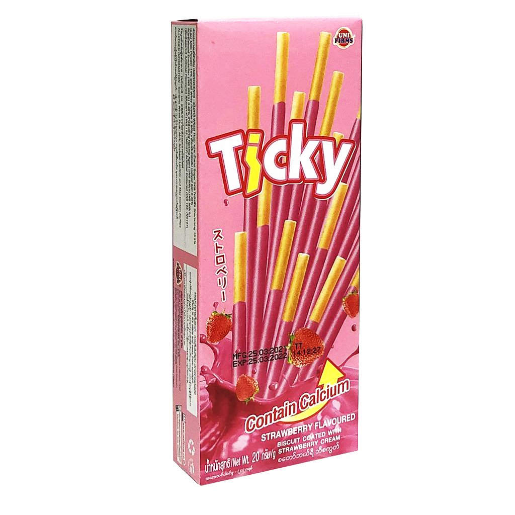 Bánh Que Ticky Thái Lan Kem Dâu (Hộp 20g)