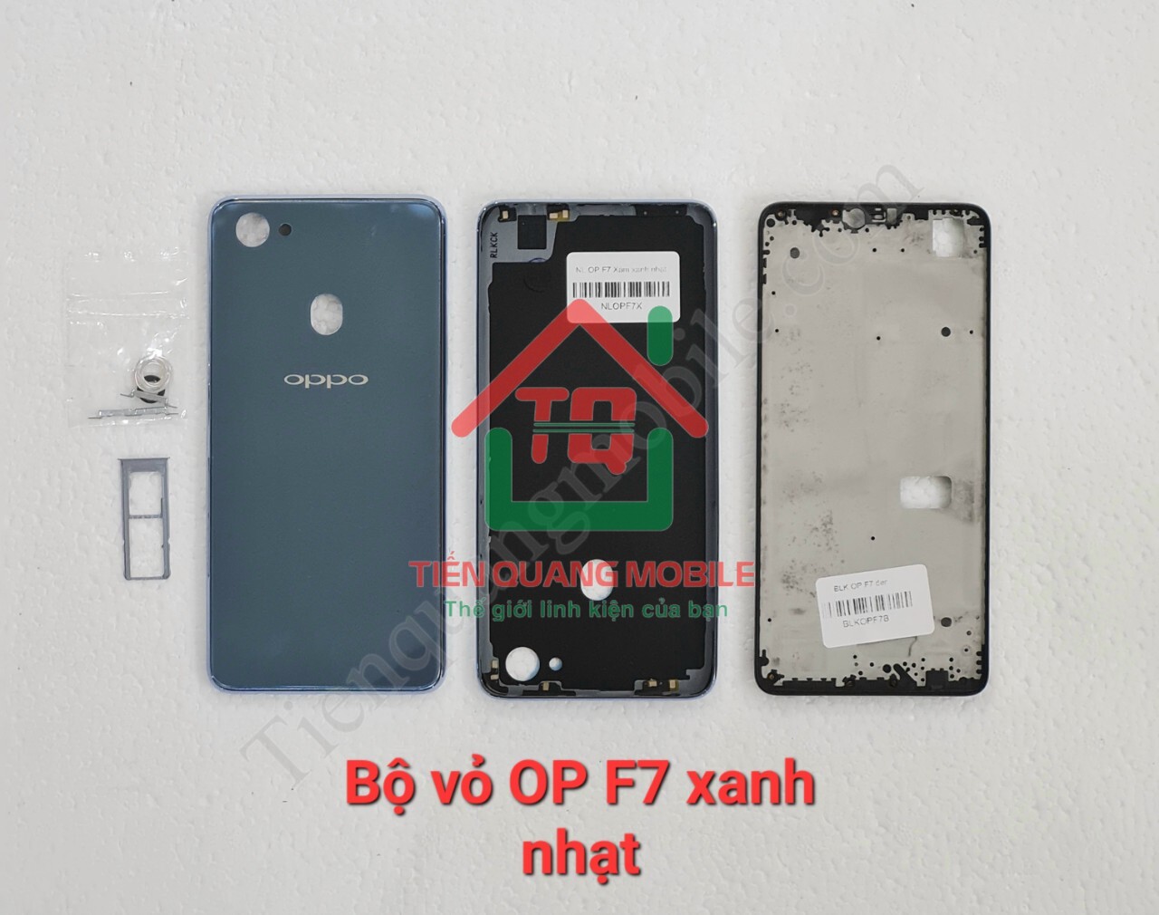 Bộ vỏ Oppo F7 (gồm lưng, sườn, khung xương, nút bấm, kính cam, khe sim)