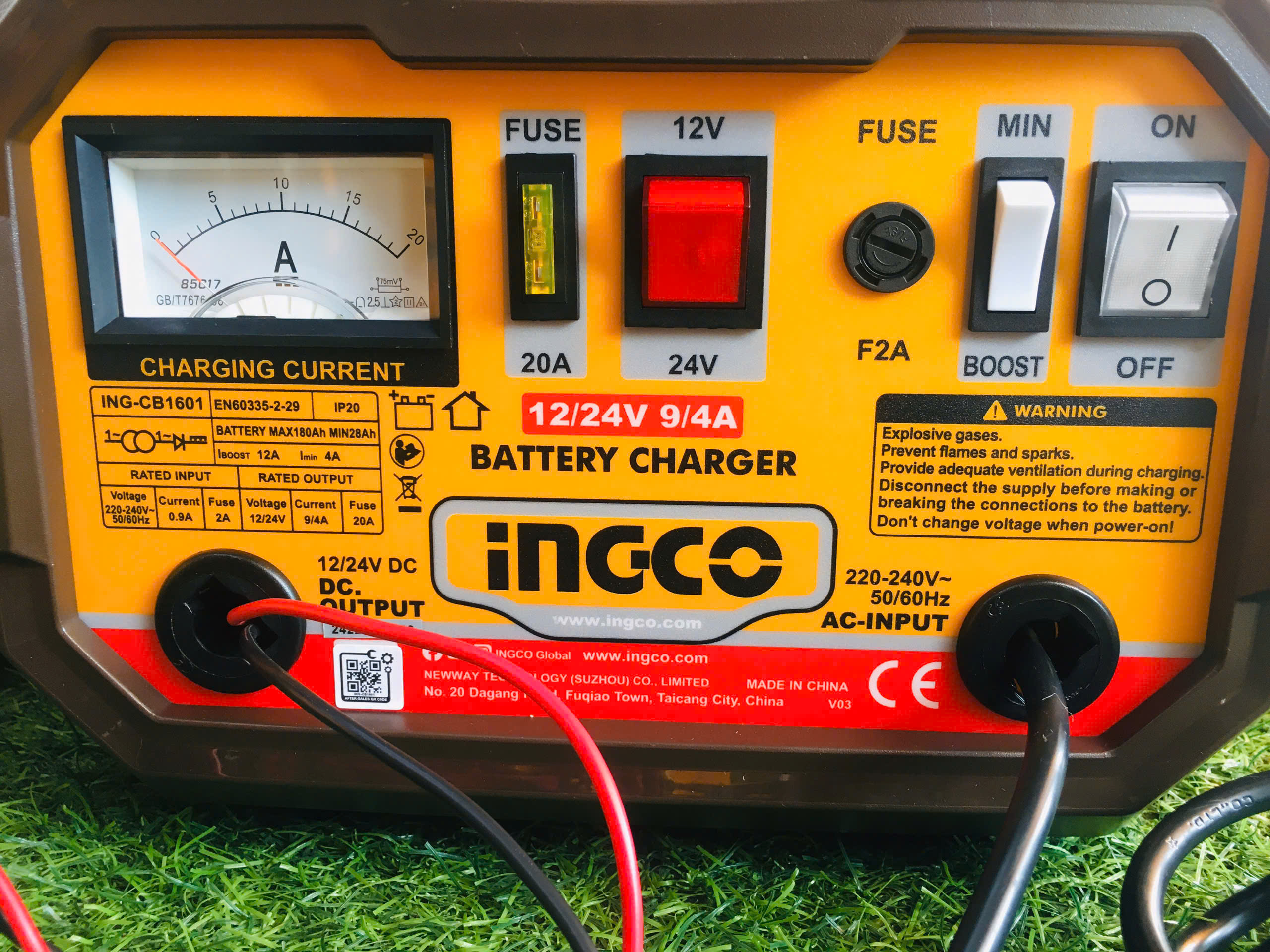 Ingco Ing-Cb1601 12V 24V Battery Charger Input Voltage 12/24V Rated Current 9/4A Boost Current 12A Standard Capacity Min 28-180Ah Max