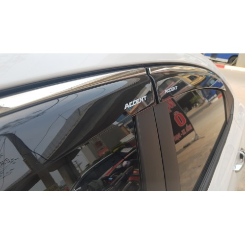 Bộ vè che mưa chỉ mạ crom hyundai accent các đời từ 2011 đến 2017