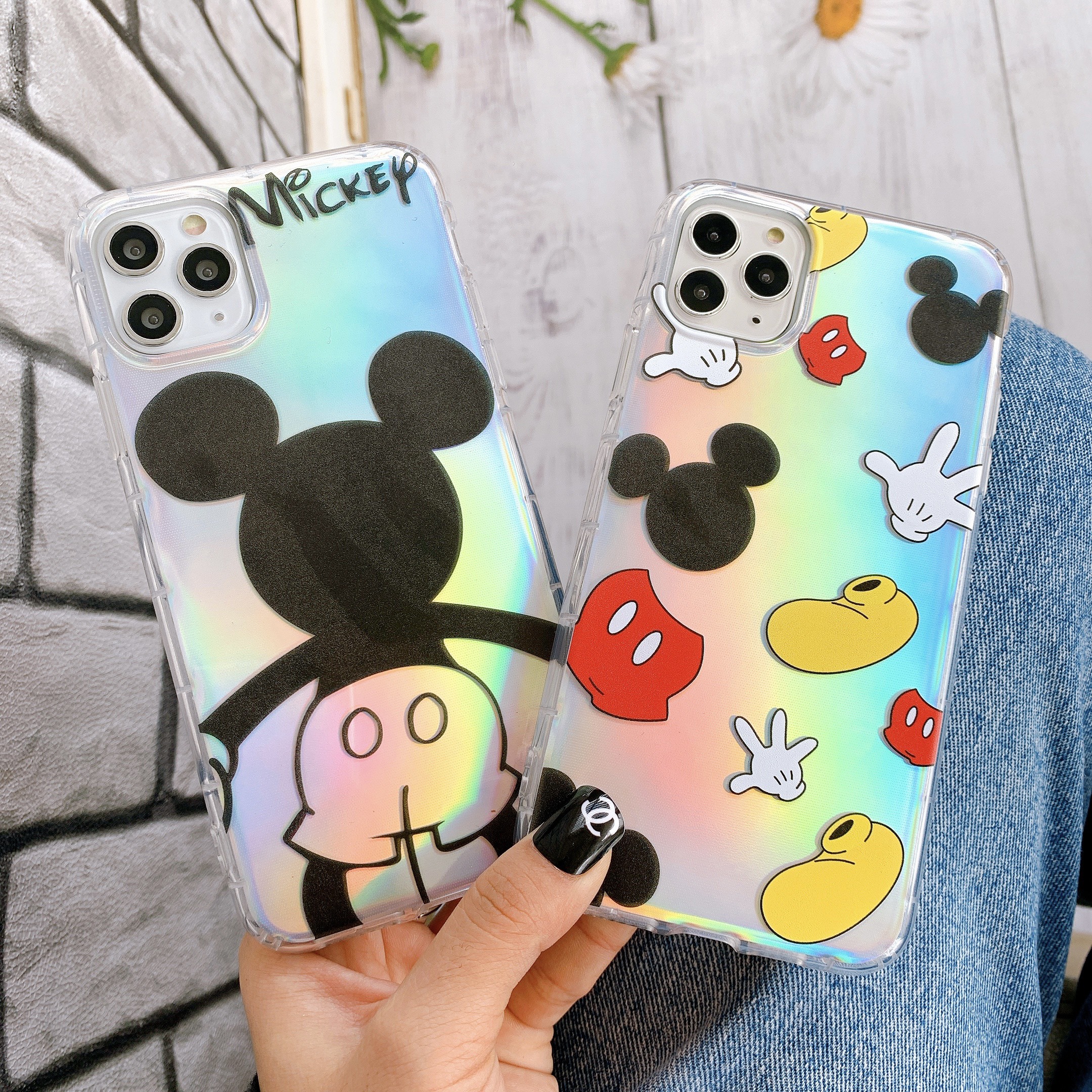 Ốp Lưng Silicon Chống Sốc Mickey ( Kèm Miếng Phản Quang )