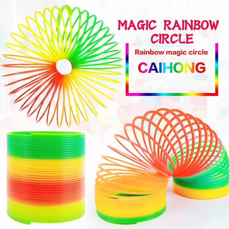Đồ chơi cho bé lò xo cầu vồng ma thuật loại lớn - lò xo 7 sắc cầu vồng