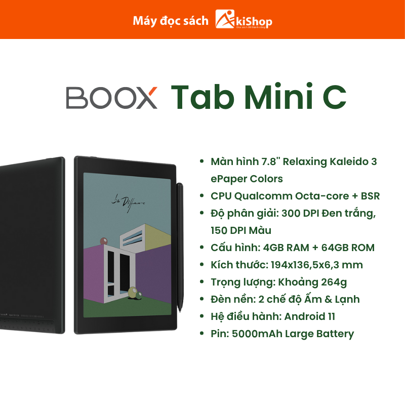 Máy đọc sách Boox Tab mini C chính hãng Akishop