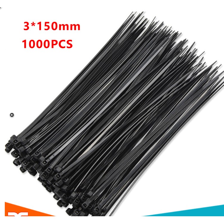 Dây Thít 3X150mm Màu Đen Gói 1000PCS