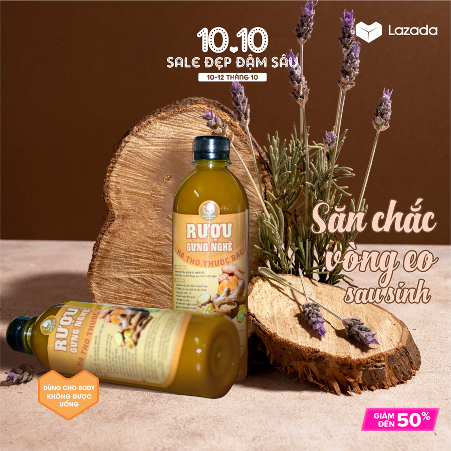 Combo 2 chai Gừng Nghệ Hạ Thổ thảo dược (Handmade nhà làm) 500ml