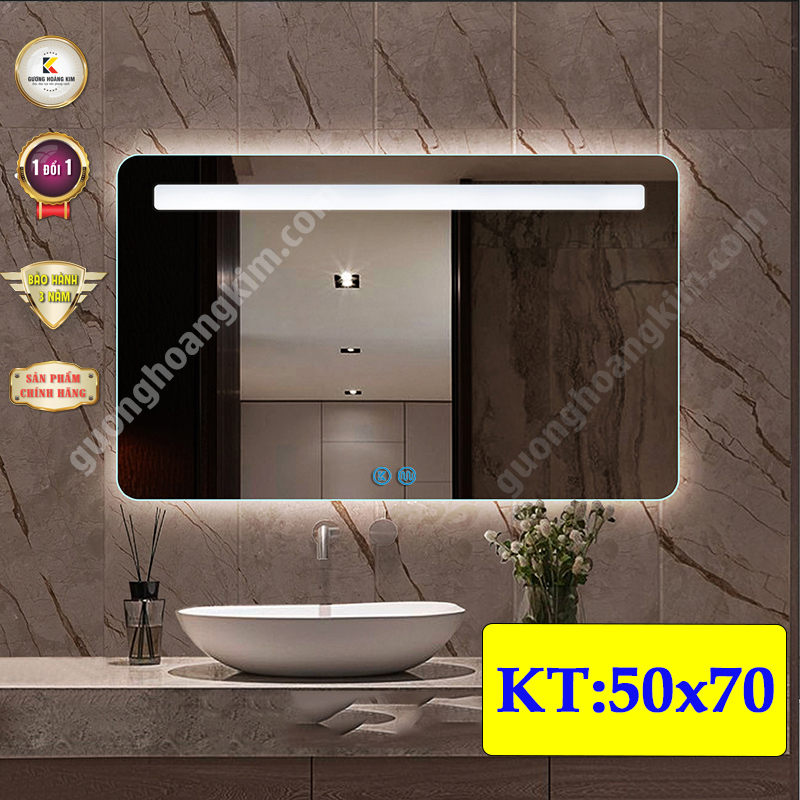 Mirror bathroom rectangle touch smart-guonghoangkim size 50x70 giá rẻ