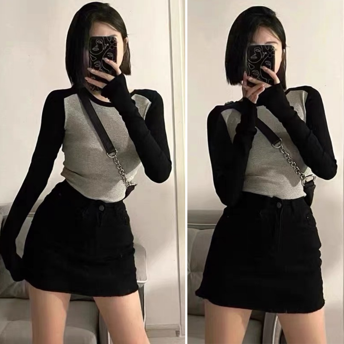 Áo thun raplan dài tay A43 form thường ôm body tôn dáng