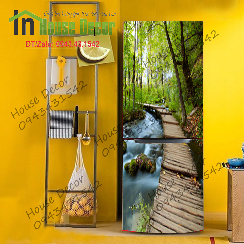 Tranh Dán Tủ Lạnh - Chống Thấm Nước - Chất Liệu Decal Bóc Dán - Phù Hợp Mọi Loại Tủ - Cầu Gỗ 118 - Decal dán tủ lạnh kệ tường tủ quần áo, decal dán, giấy dán, trang trí nội thất, giấy dán nội thất, trang trí nhà cửa