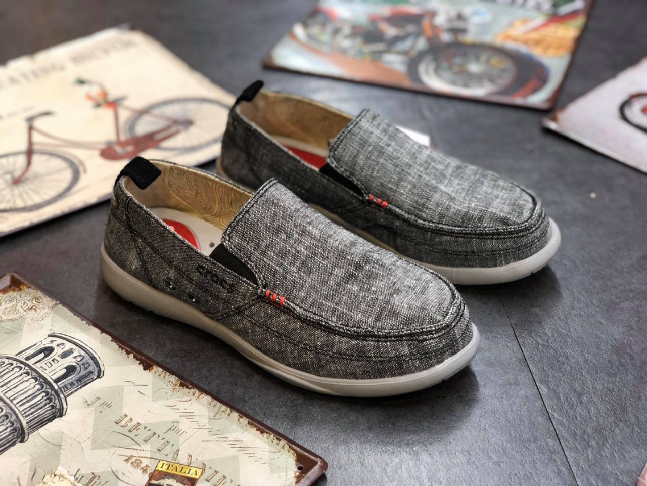 GIÀY CROSS NAM WALU CHAMBRAY MÀU KAKI ĐEN