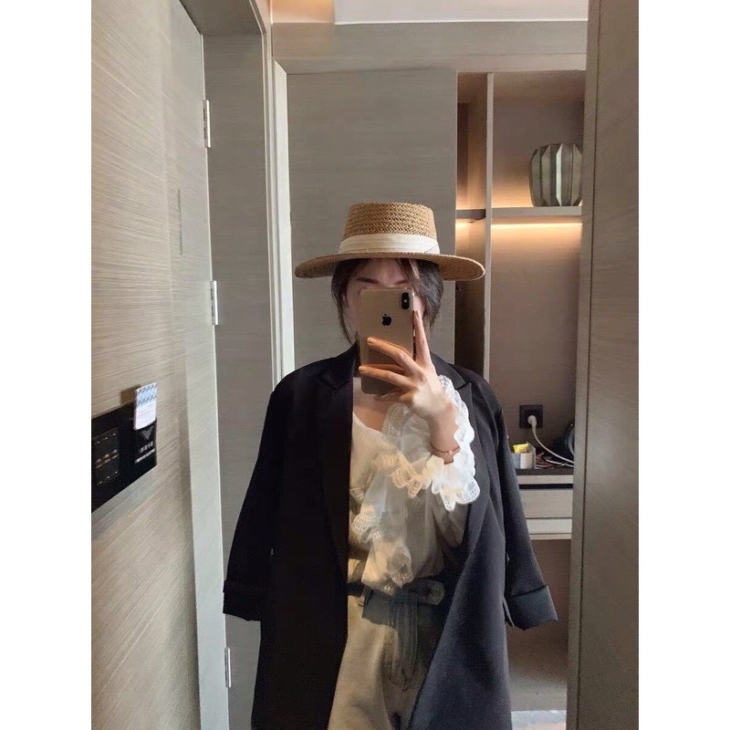 Mũ cói viền cứ hè lại hot
