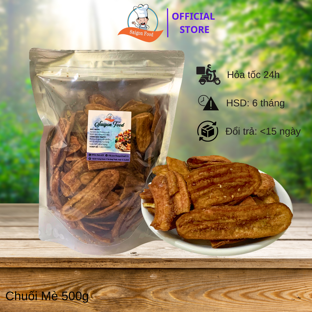 [HCM] 500GR CHUỐI SẤY MÈ GỪNG THƠM GIÒN