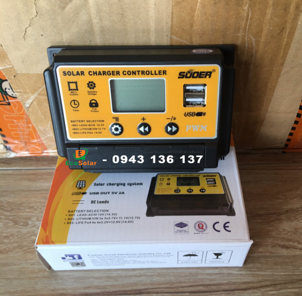 Bộ điều khiển sạc pin năng lượng mặt trời PWM 30A ST-S1230