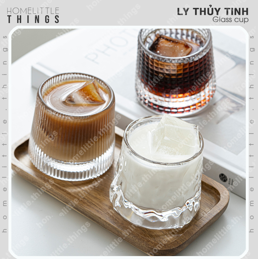 [HCM][Xoay được] Ly cốc thủy tinh uống nước cà phê