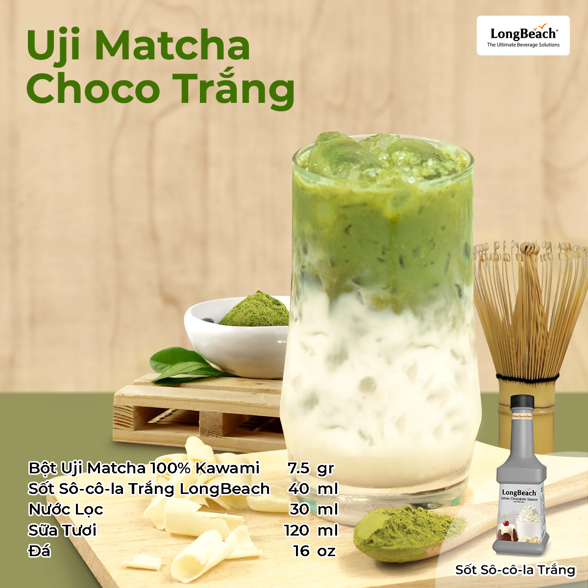 Sốt Sô-Cô-La Trắng LongBeach 900ml
