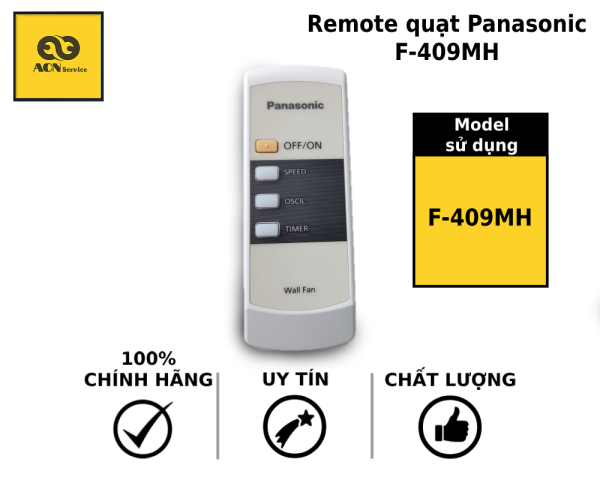 [REMOTE + Tặng kèm Pin chính hãng] Điều khiển quạt cây (treo) Panasonic - F-409MH