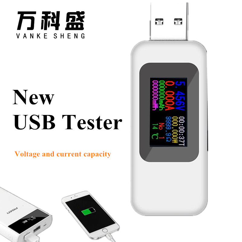 10 in 1 DC Color Display USB Tester 0-5A Current 4-30V Voltage USB Charger Tester Power Meter Mobile Battery Detector
