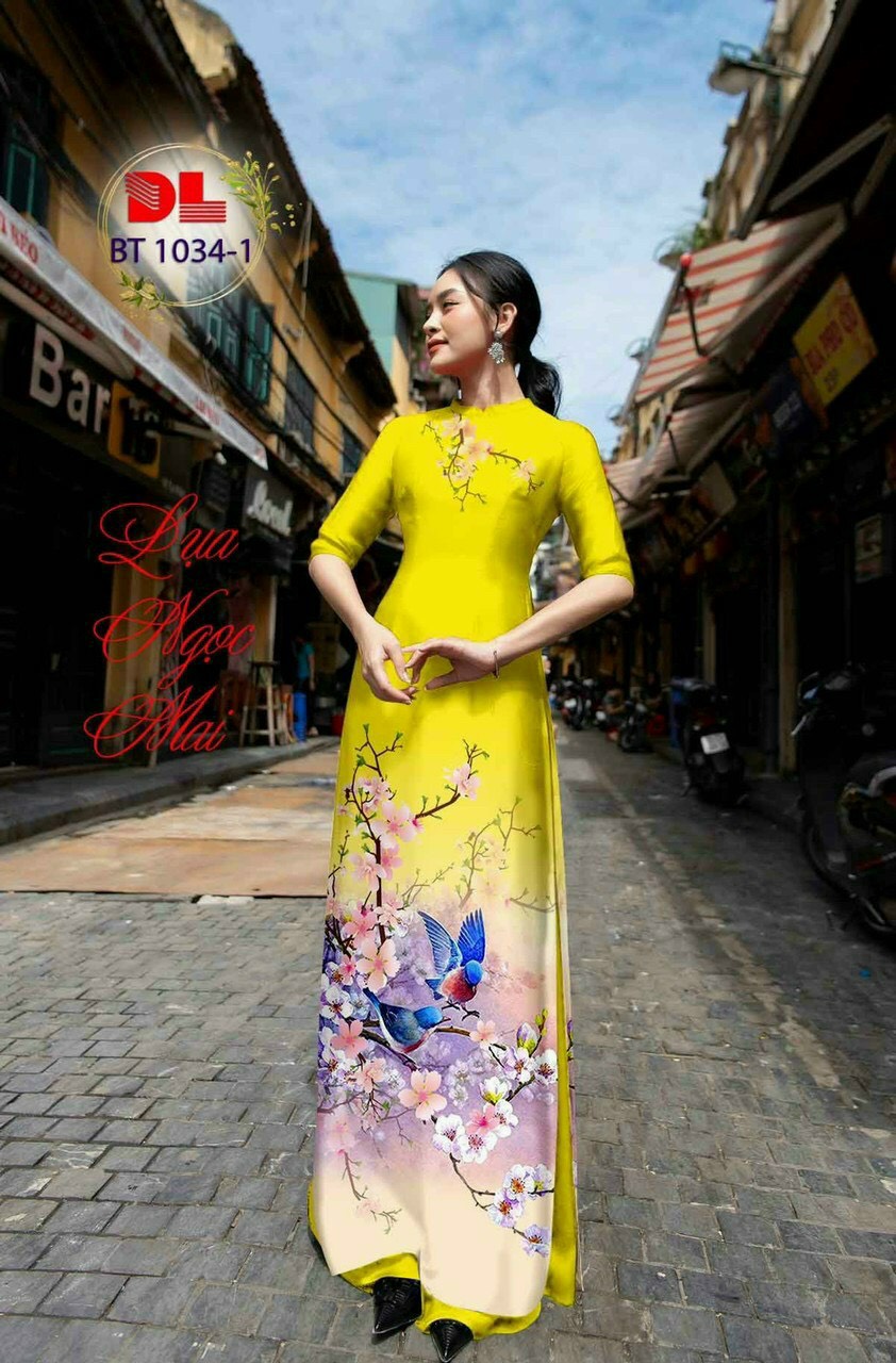 VẢI MAY ÁO DÀI (KHÔNG MAY SẴN ) CHẤT LỤA TÔ CHÂU CAO CẤP MỀM RỦ BAY TÀ MẶC MÁT(GIÁ CẢ BỘ VẢI )