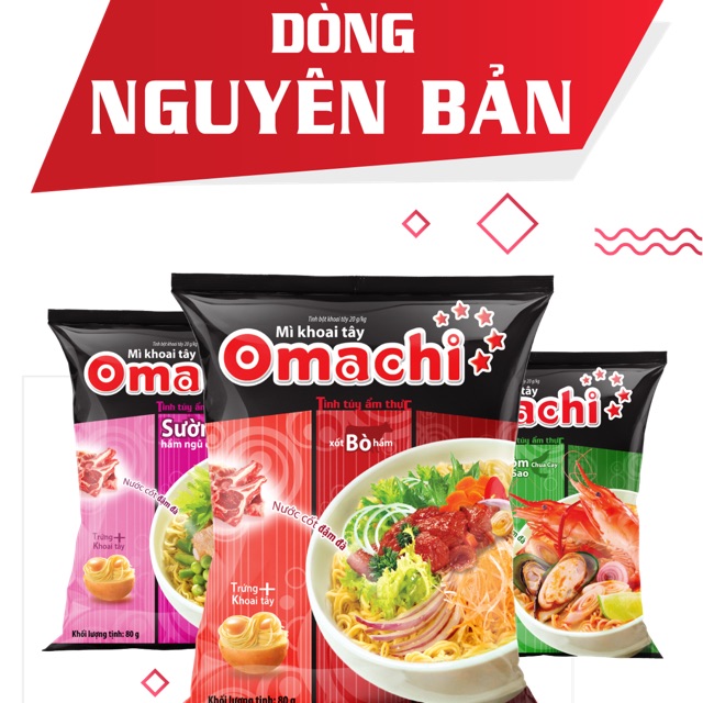 (Thùng 30 gói) Mì gói Omachi Sườn 80gr