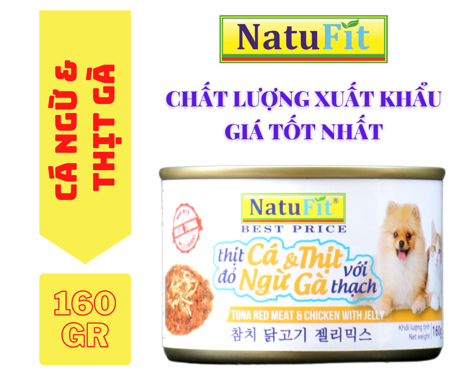 Pate cho chó mèo Natufit 160g