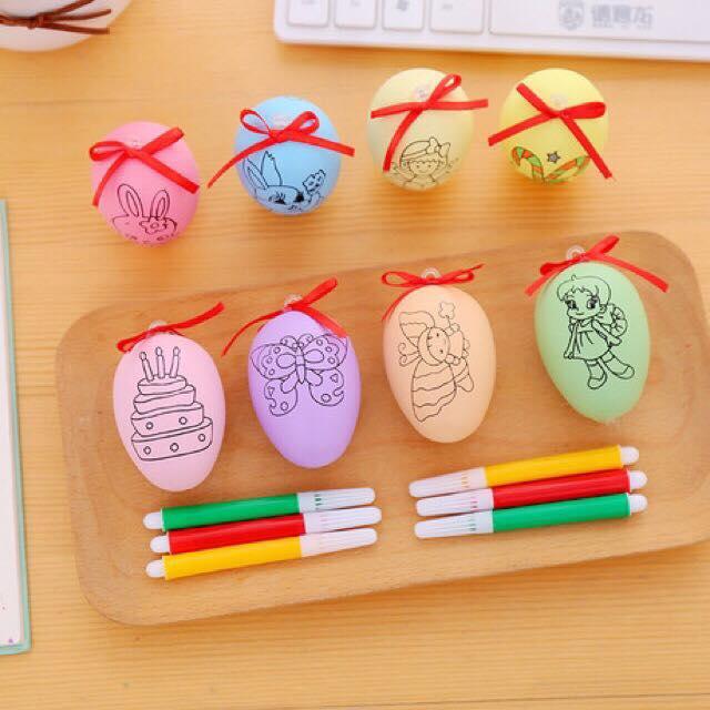 SÉT 3 QUẢ TRỨNG TÔ MÀU ( KÈM BÚT MÀU )