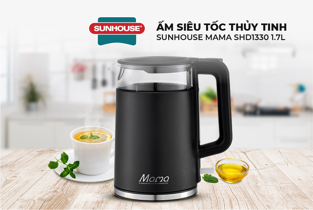 ẤM SIÊU TỐC THỦY TINH 1.7L SUNHOUSE MAMA SHD1330