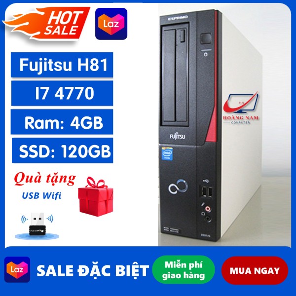 PC Cũ Giá Rẻ Core i7 ⚡Freeship⚡ Cây Máy Tính Đồng Bộ Fujitsu H81 (i7 4770/Ram 4G/SSD 120GB) - Tặng USB Wifi - Bảo Hành 12 Tháng