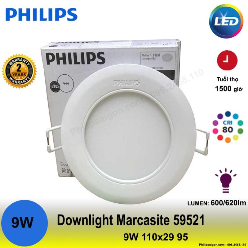 Đèn âm trần Downlight Led 59521 Marcasite 9W 3000/4000/6500 ( vàng hoặc trung tính hoặc trắng)