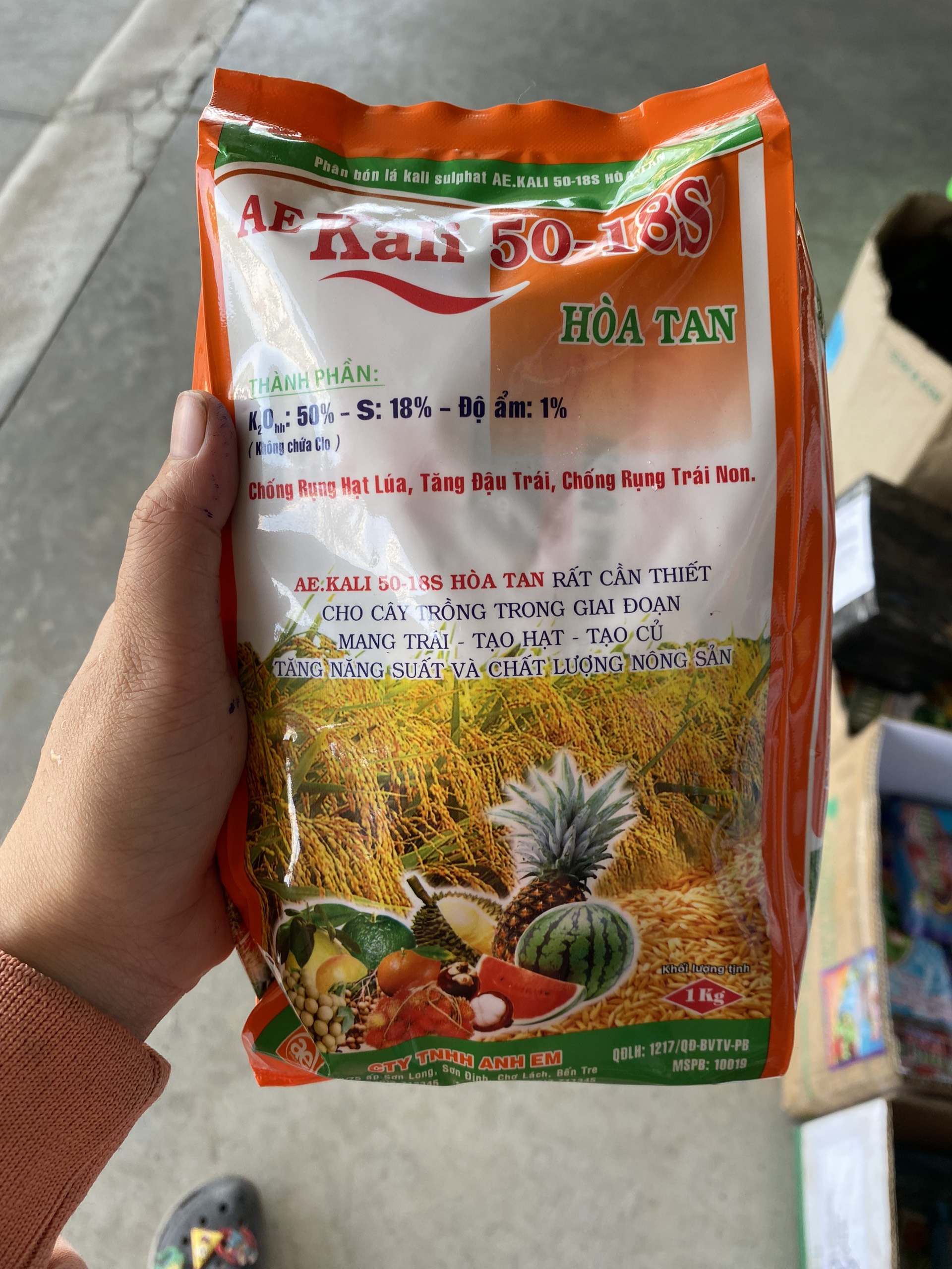 Kali Hòa Tan (10 gói nhỏ) - Chống rụng trái, tăng đậu trái, lớn củ, to trái