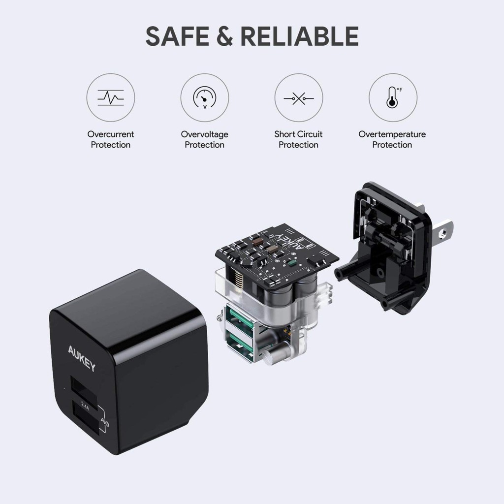 Củ sạc nhanh AUKEY PA-U32 12W, 2 cổng USB