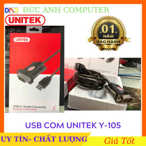 Cáp usb to com rs232 unitek y - 105 chính hãng unitek bảo hành 12 tháng 1 đổi 1