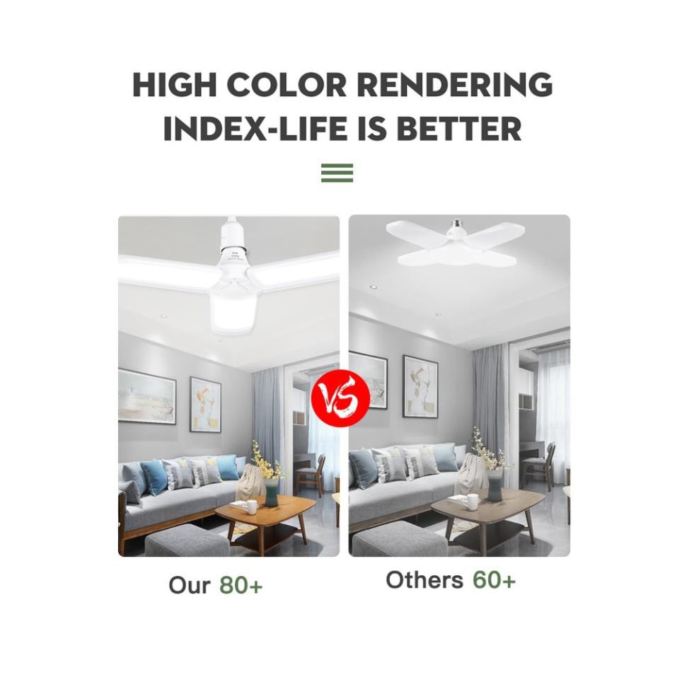 Bóng đèn led 60W hình quạt 4 cánh siêu sáng có thể điều chỉnh góc độ ánh sáng
