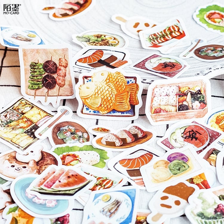 Hộp 46 Sticker Dán Món Ăn Nhật Bản