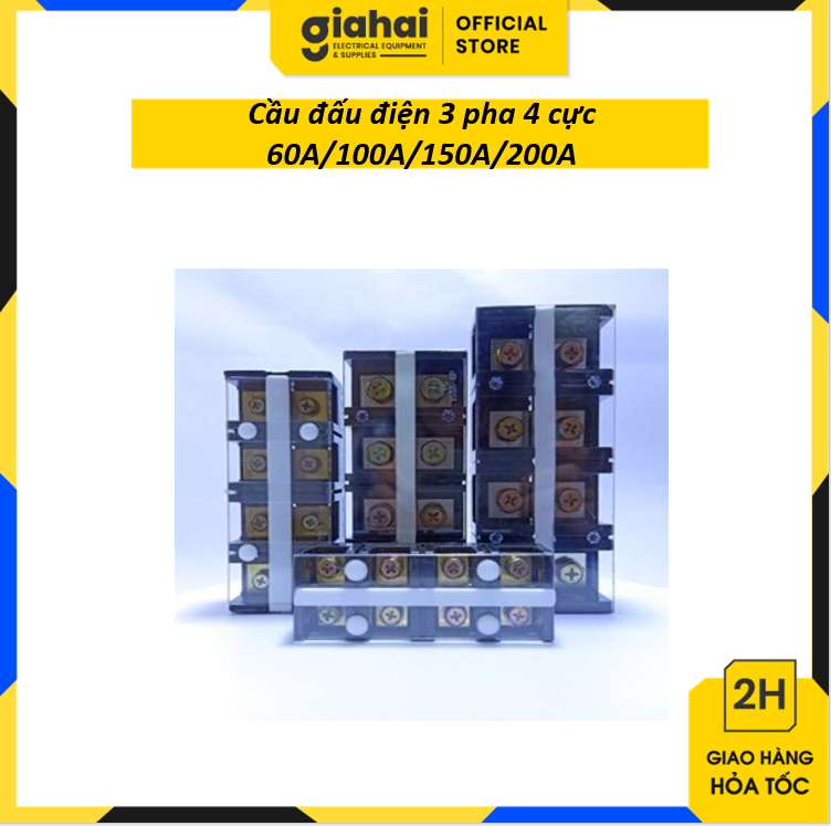 Cầu đấu điện 3 pha 4 cực 60A/100A/150A/200A TBD34